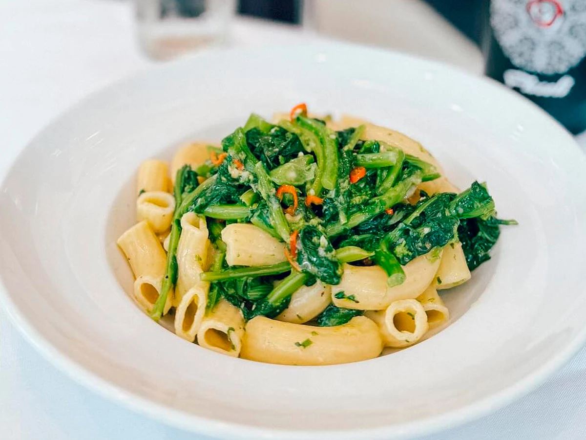 Plato de pasta del restaurante italiano Davanti Ristorante, en Madrid