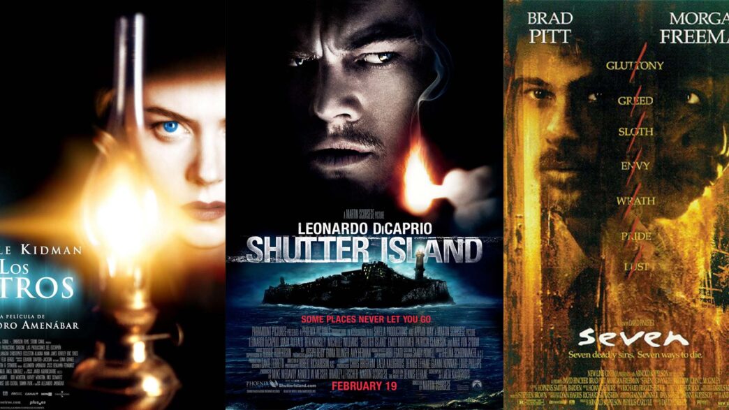 Posters de las películas Los Otros, Shutter Island o Seven, películas con los finales más sorprendentes del cine.