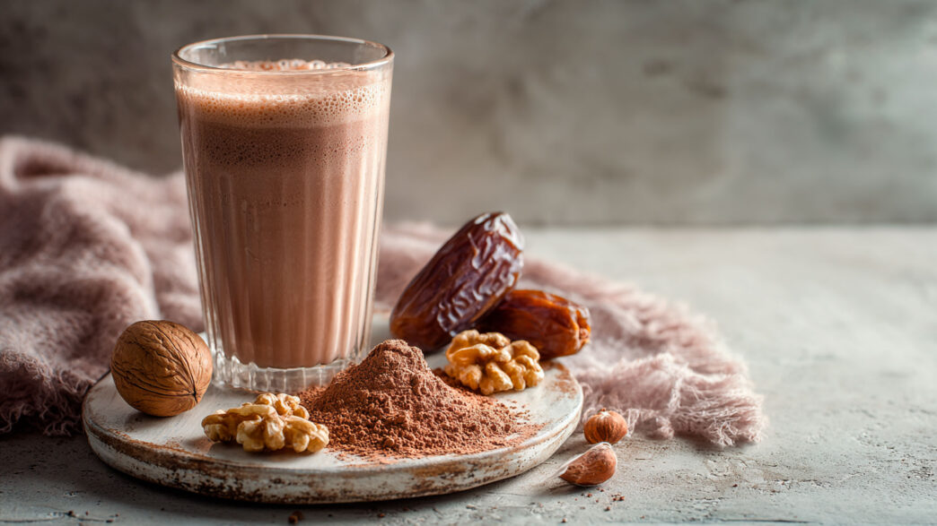 Batido casero hecho con ingredientes naturales para aumentar masa muscular