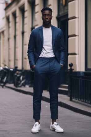 zapatos para traje de hombre azul