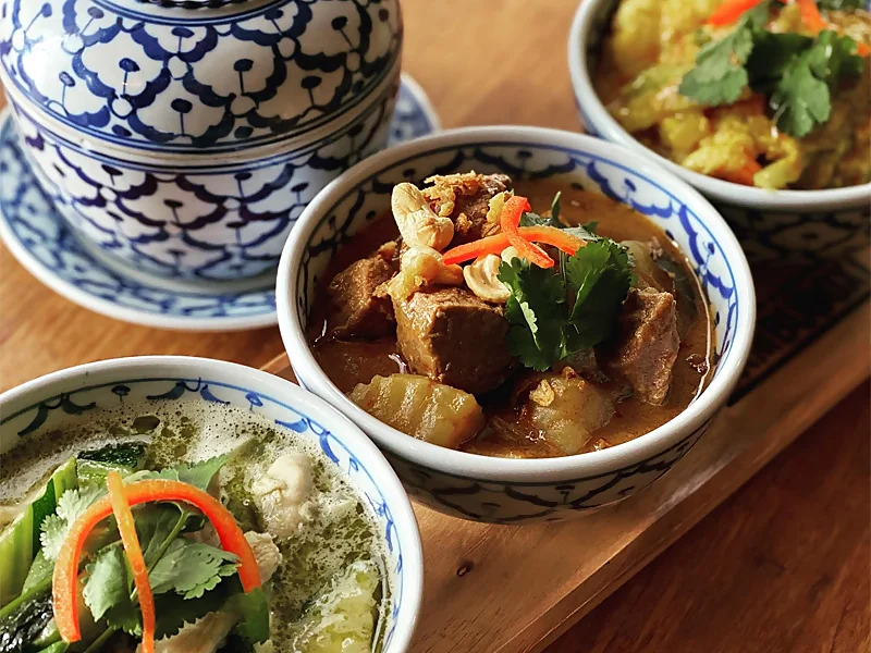 Platos de Bambubox, un restaurante tailandés de Madrid