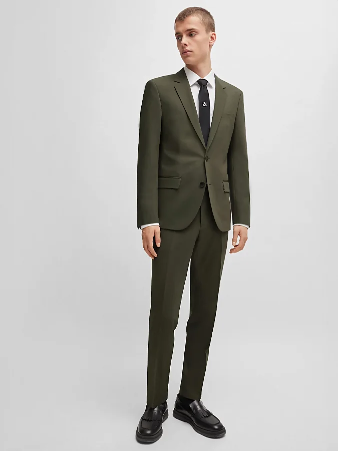 Traje de hombre para otoño de color verde de Hugo Boss