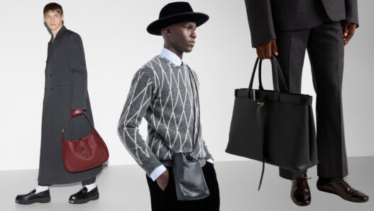 Bolsos masculinos de moda de 2024 de Gucci, Giorgio Armani y Prada