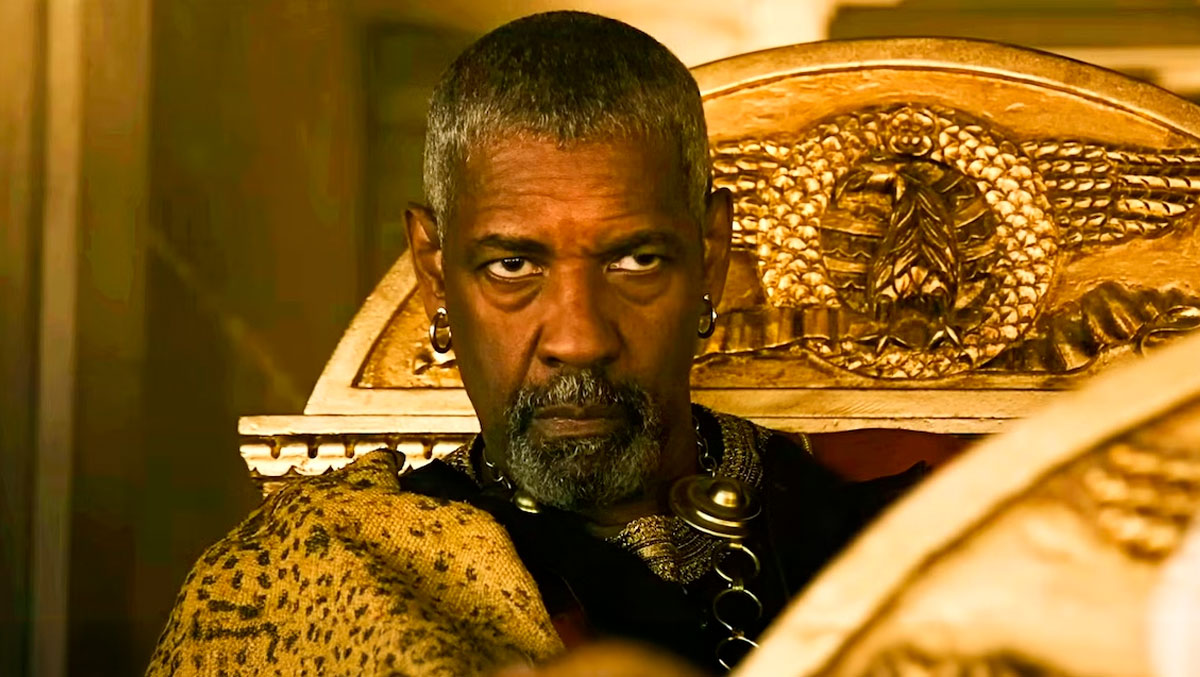 Denzel Washington Gladiator 2 interpreta a Macrino