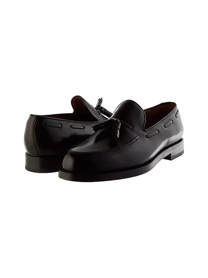 mocasines negros para hombre en piel