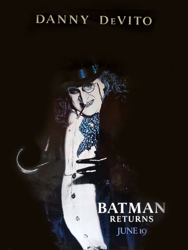 Cartel de Batman Returns (1992) una de las mejores películas de Dani deVito.