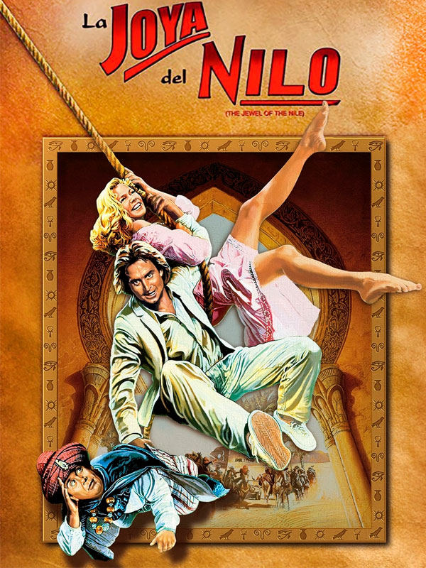 cartel de la película La joya del Nilo (1985) con Dani DeVito.