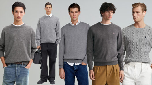 Looks con jersey gris, vaqueros y pantalones chinos