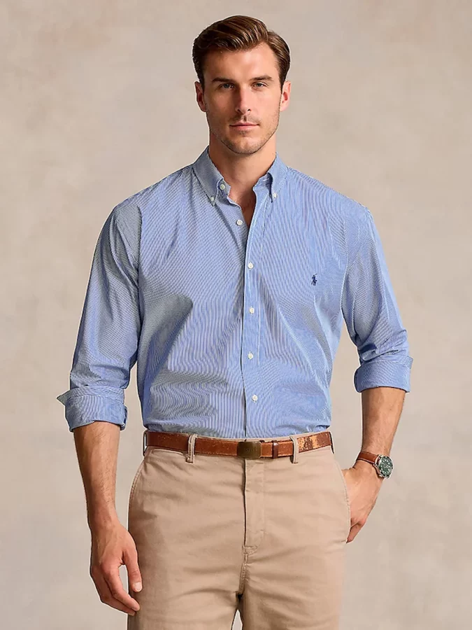 Camisa a rayas azules de Polo Hombre