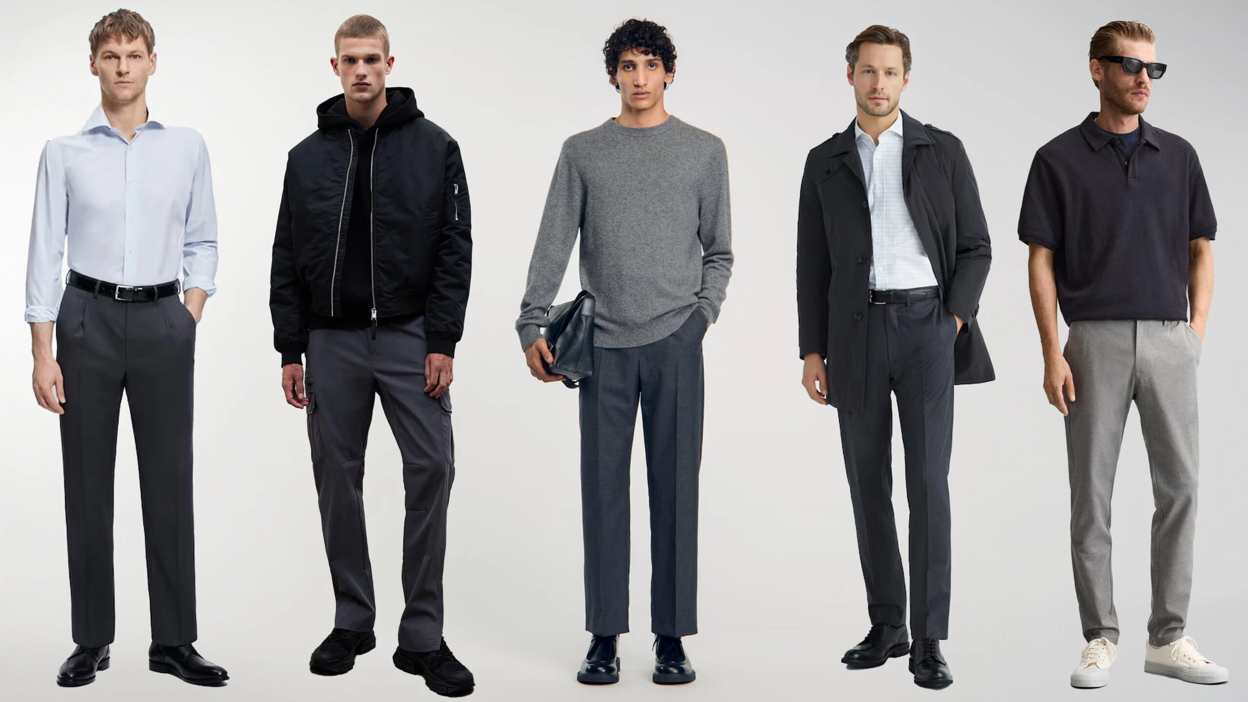 pantalon gris de vestir con que combina