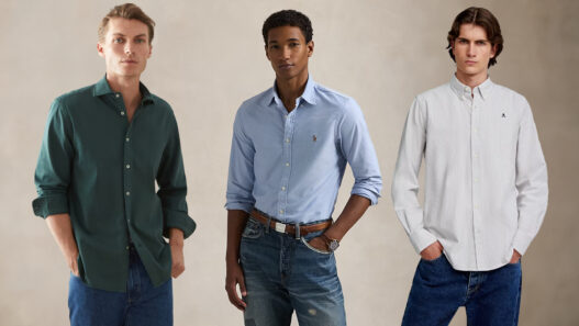 tres outfits de jeans con camisa para hombres