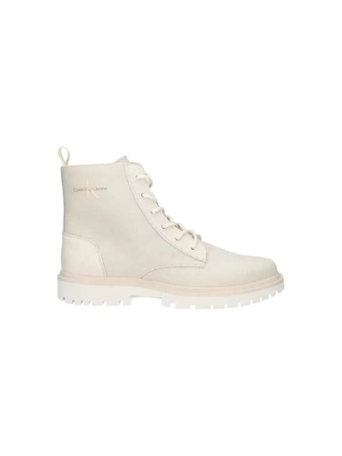 botas blancas con cordones para hombre