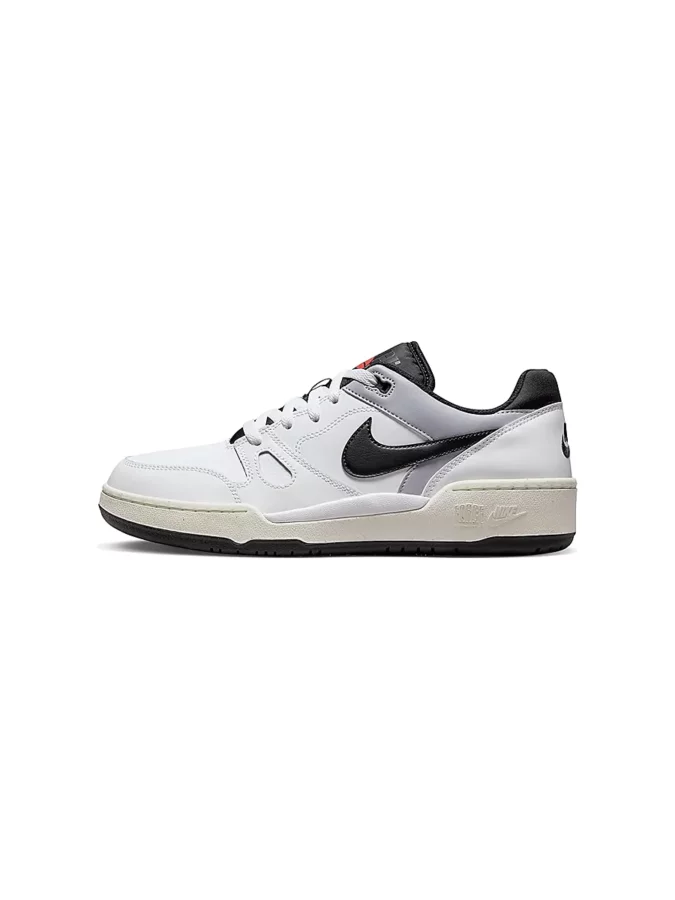 zapatillas nike full force low en blanco, negro y gris