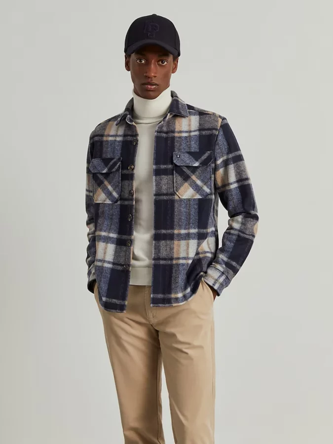 sobrecamisa a cuadros de invierno para hombre