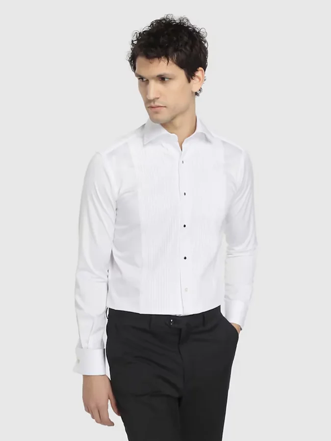 camisa blanca con relieve frontal de MIRTO hombre