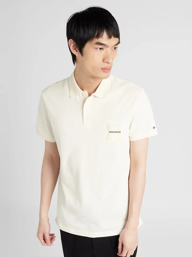 polo de manga corta beige de Tommy