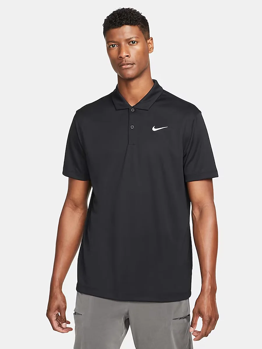 polo negro de nike para hombre con dri-fit