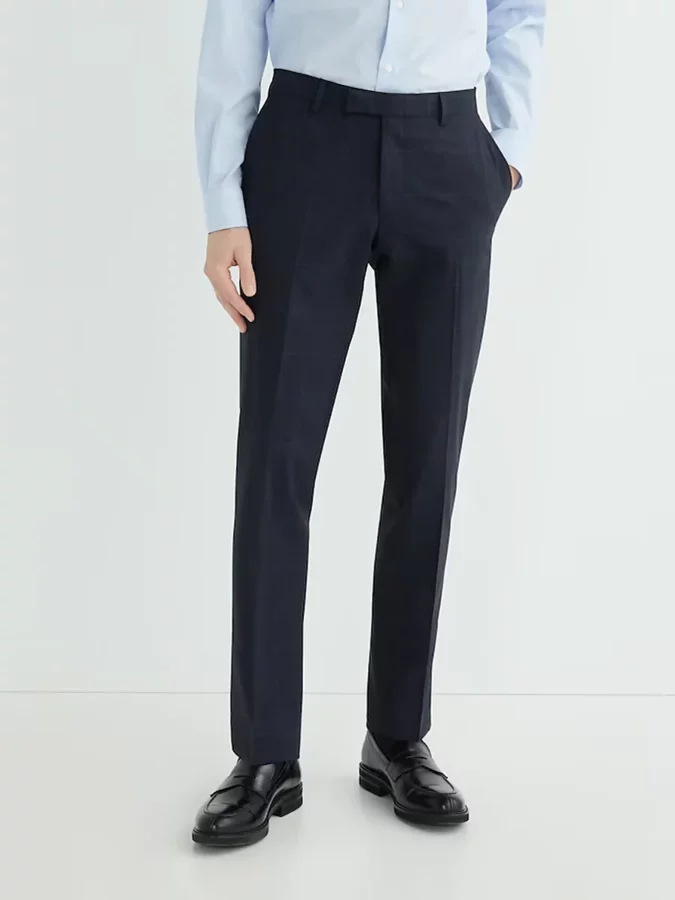 pantalones azules de traje para hombre