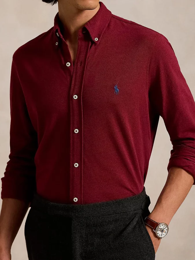 camisa roja de polo para hombre