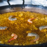 Paella del señoret, con gamba y langostino pelados del restaurante Rocacho Plaza