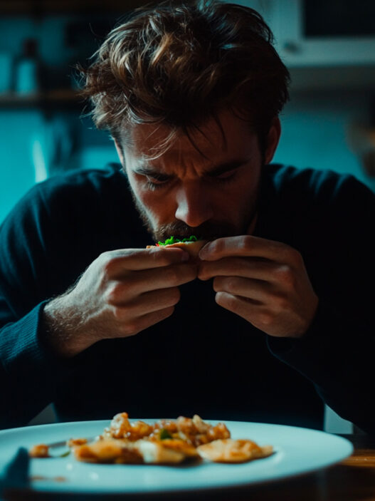 hombre comiendo por ansiedad