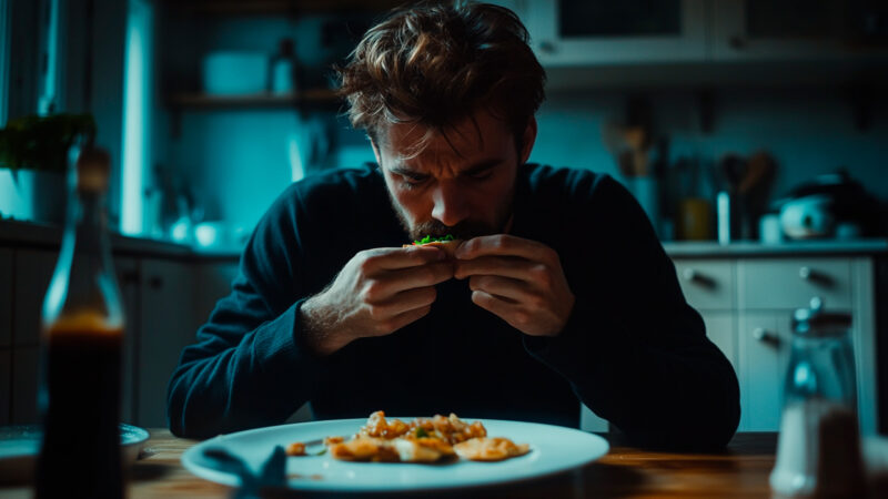 hombre comiendo por ansiedad