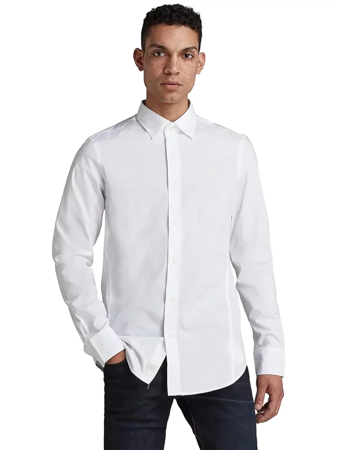 camisa blanca básica para hombre