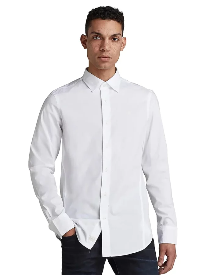 camisa blanca de traje para hombre