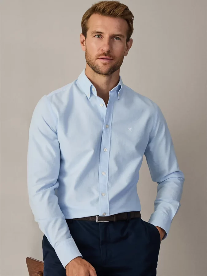 camisa oxford azul celeste de hackett london