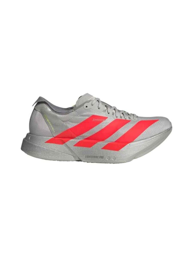 adidas adizero adios pro 4 en gris y rojo, una de las mejores zapatillas para correr 21k