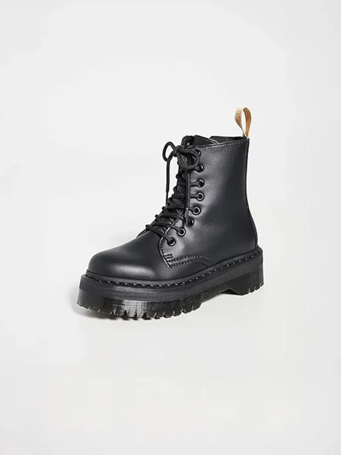 botas negras con plataforma para hombre