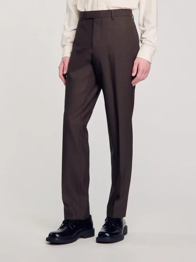 pantalón de traje marrón