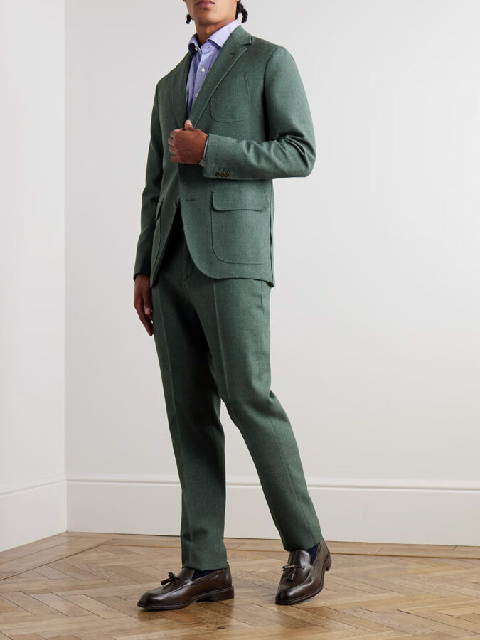 outfit traje verde hombre de Sid Mashburn