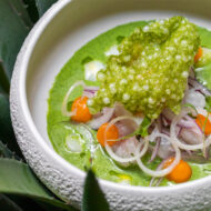 Plato de ceviche del restaurante Quispe de Madrid