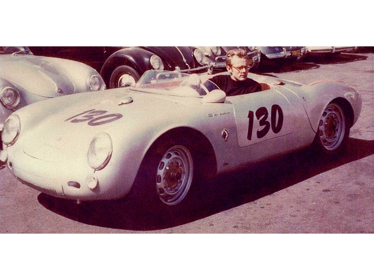 James Dean conduciendo un Porsche