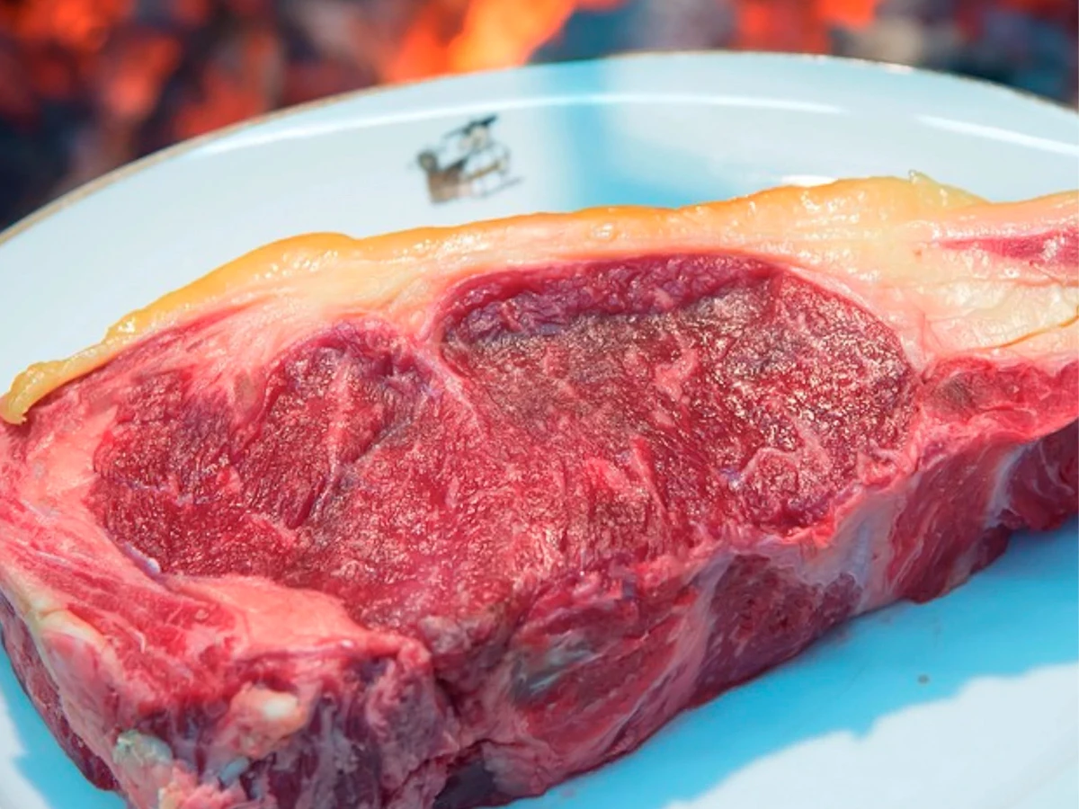 Plato de carne a la piedra del Asador Donostiarra en Madrid
