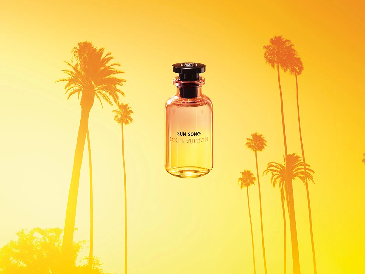 Frasco de perfume de Louis Vuitton Sun Song