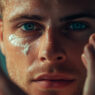 hombre aplicándose contorno de ojos