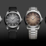 Diferentes modelos del nuevo OMEGA Railmaster 2025 con correas de piel y de acero