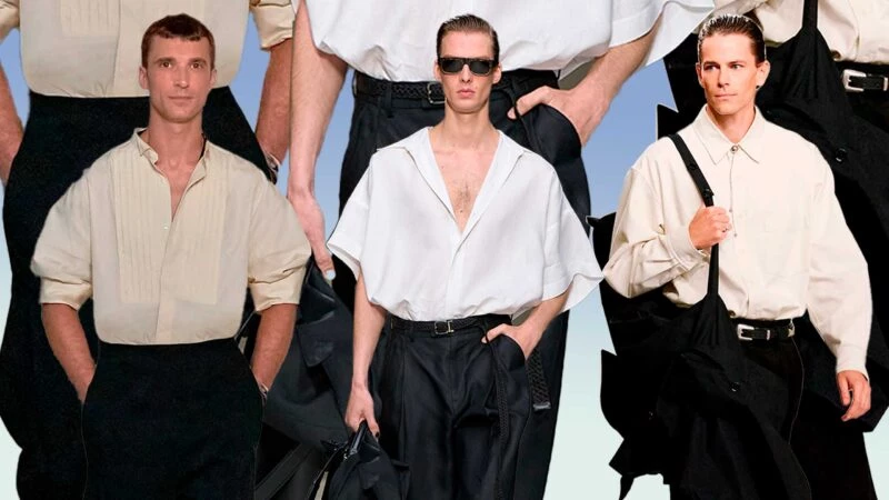 Outfit hombre blanco y negro verano 2025