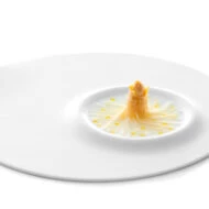 Plato del menú degustación del restaurante Enigma de Barcelona