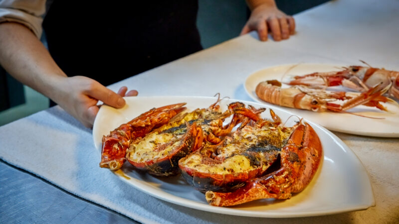 Bogavante del restaurante marisquería O´Pazo de Madrid