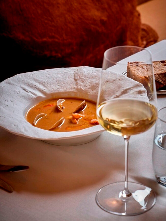 Sopa de marisco del restaurante marisquería O’Pazo