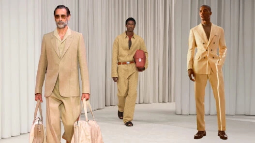 cómo vestir el traje beige claro de hombre este verano 2025
