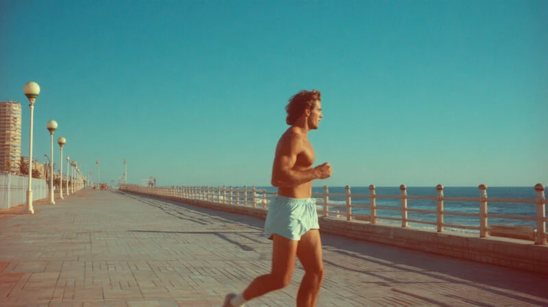 hombre vida saludable running playa