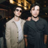 Los actores de la serie Olympo de Netflix Agustín della Corte y Juan Perales en la fiesta Madrid Premium Party organizada por Rísbel Magazine