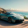 Porsche 911 descapotable azul 2025