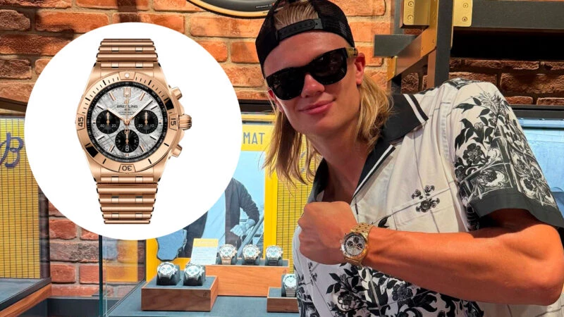 El futbolista Erling Haaland con el Breitling Chronomat B01 42