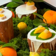 Bodegón de comida perteneciente al menú degustación del restaurante El Poblet en Valencia
