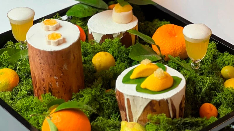 Bodegón de comida perteneciente al menú degustación del restaurante El Poblet en Valencia